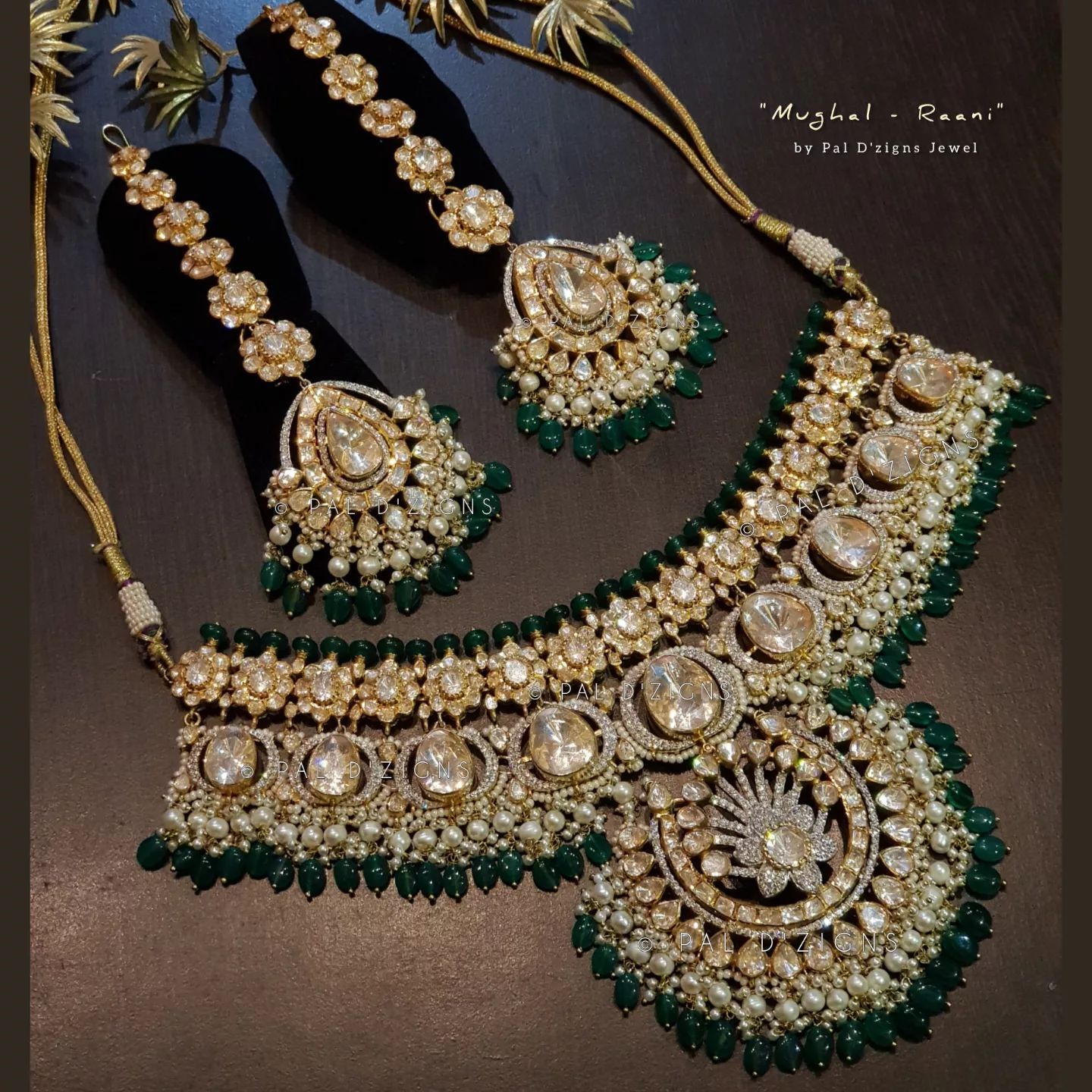 Mughal raani moissanite polki choker set