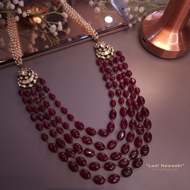 Laal Nawaabi Moissanite Polki Necklace