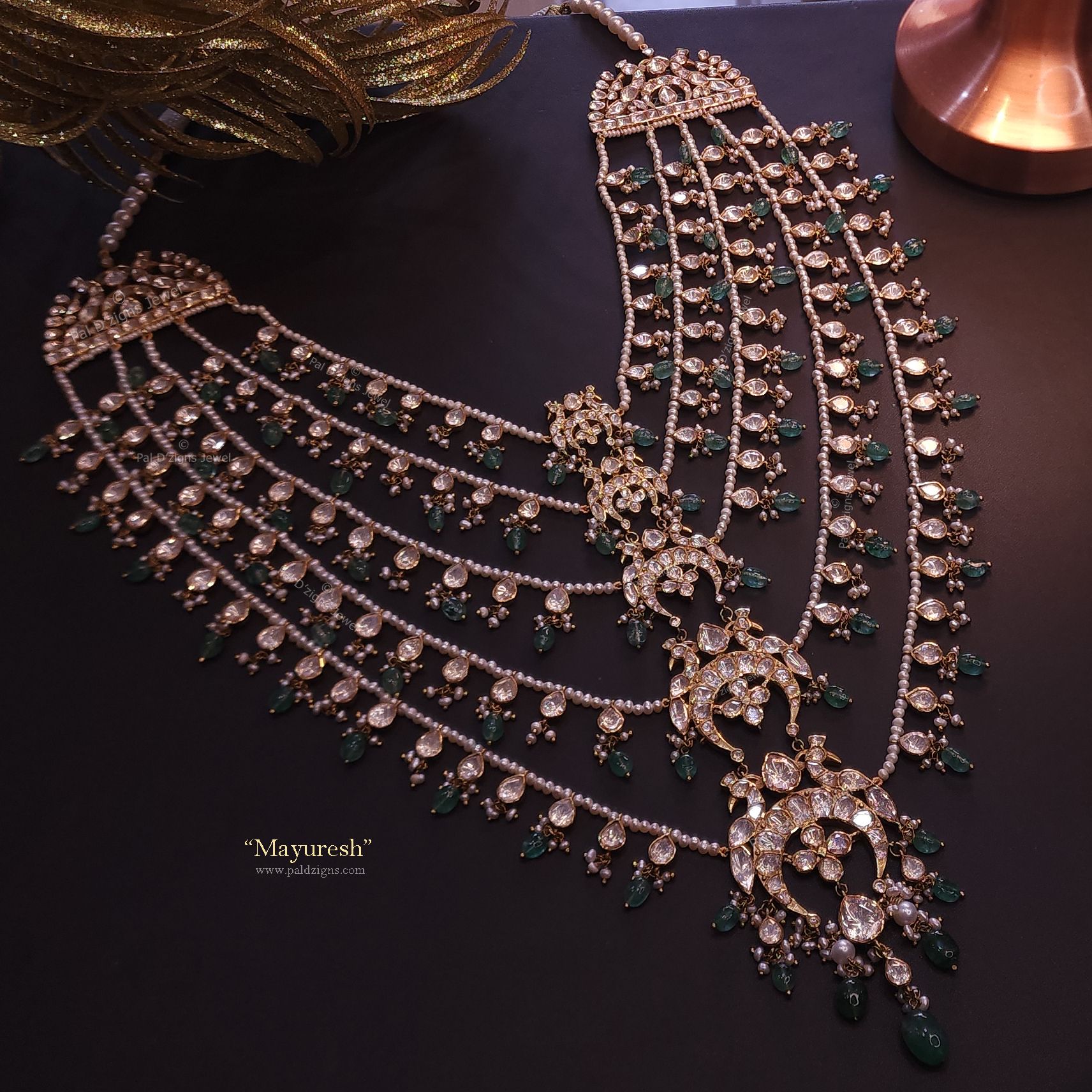 Mayuresh Moissanite Polki Necklace