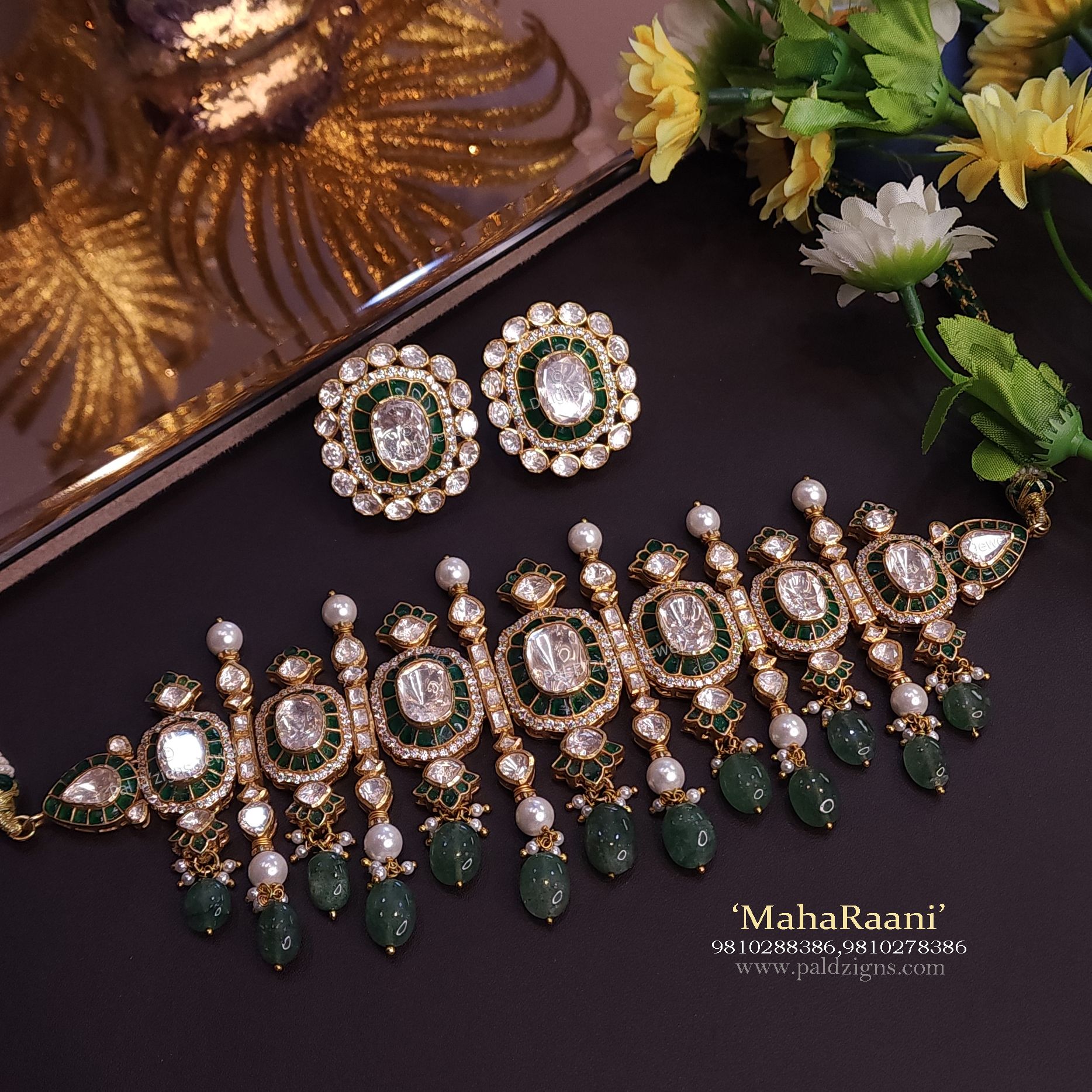 MahaRaani Moissanite Polki Choker Set