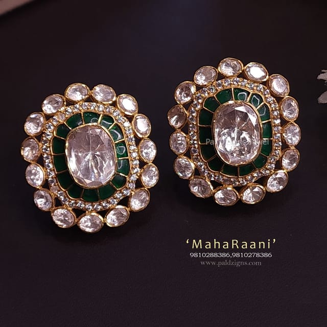 MahaRaani Moissanite Polki Stud