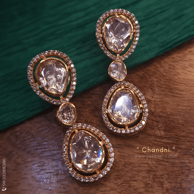 Chandni Moissanite Polki Earing