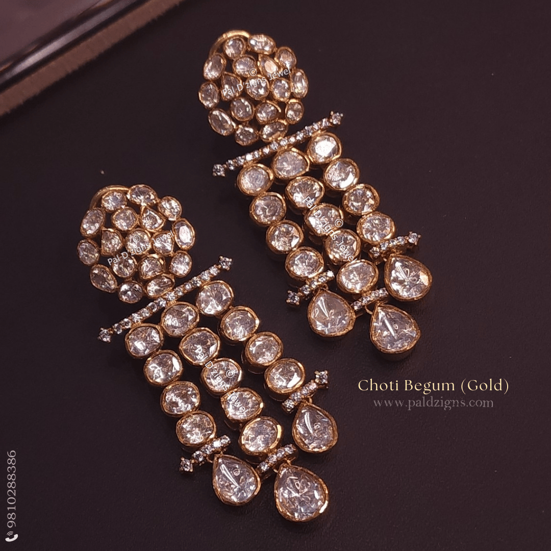 Choti Begum - Moissanite Polki Earings