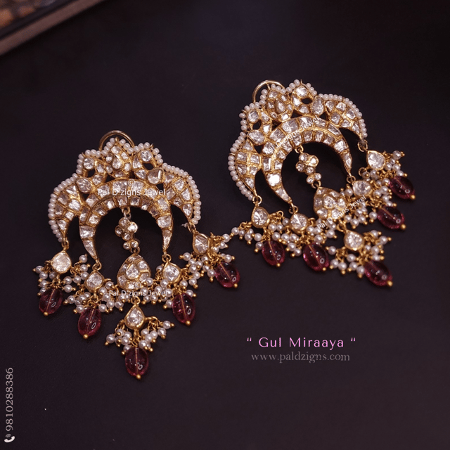 Gul Miraaya Moissanite Polki Earring