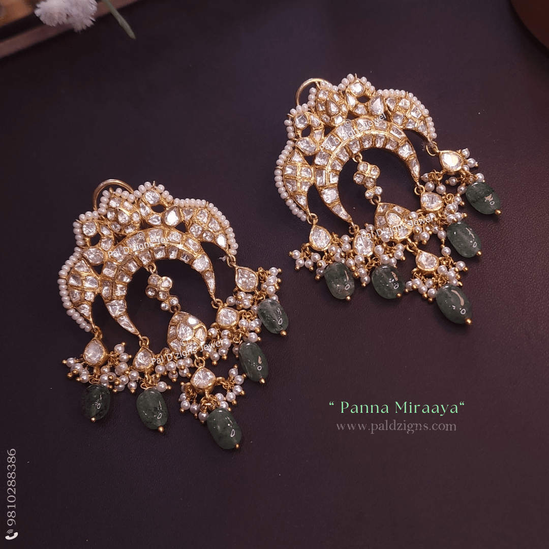 Panna Miraaya Moissanite Polki Earring