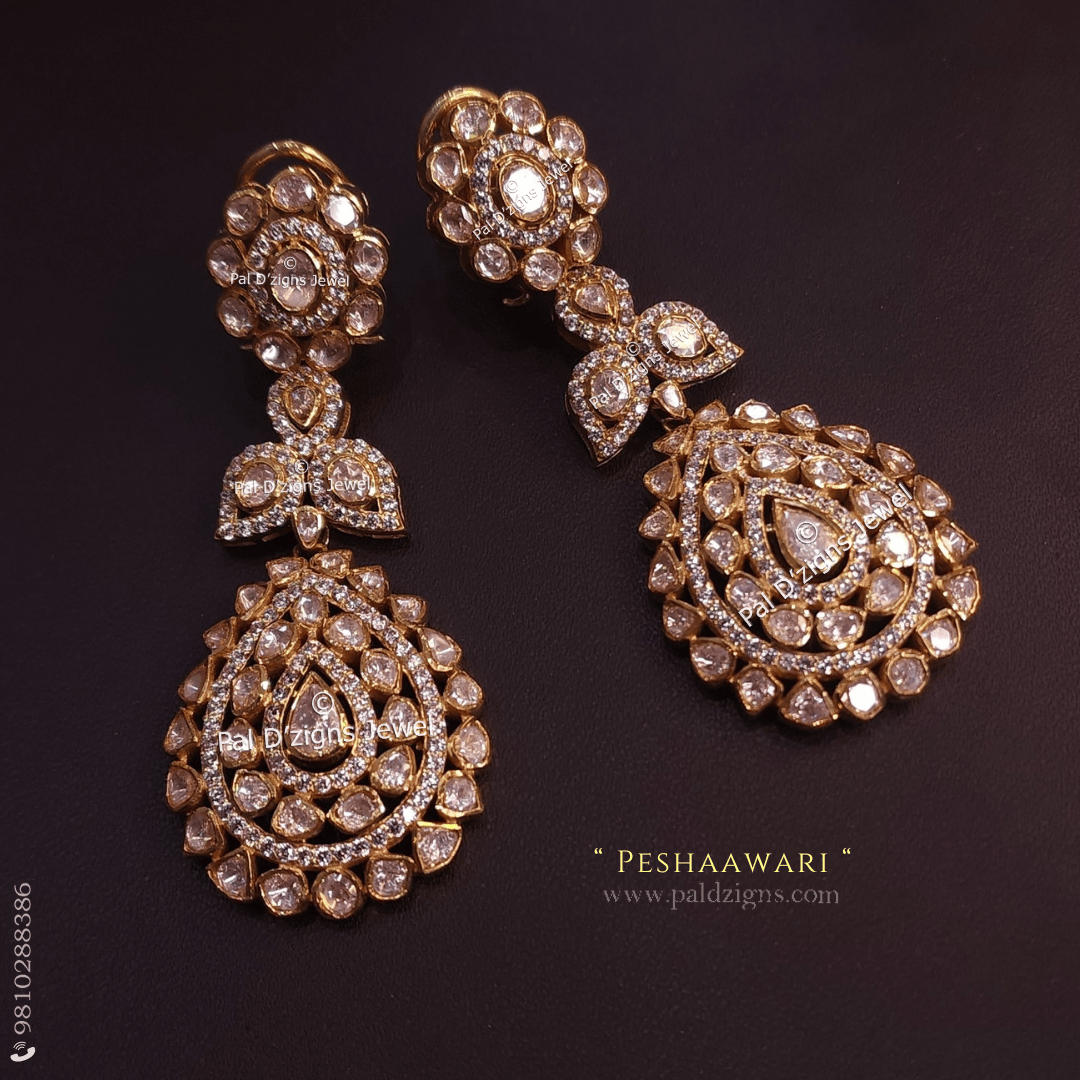 Peshaawari Moissanite Polki Earring