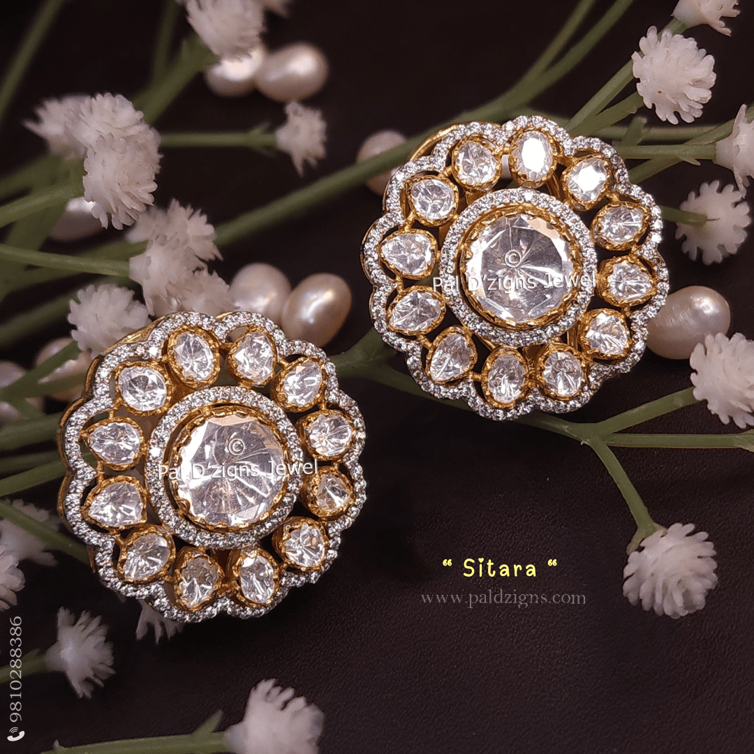 Sitara Moissanite Polki Earings