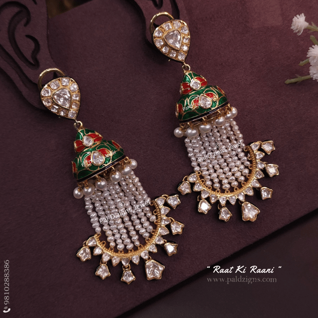 Raat Ki Raani Moissanite Polki Earings