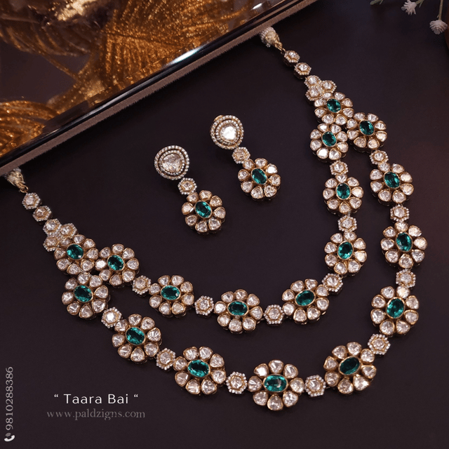 Taara Bai Moissanite Polki Necklace Set