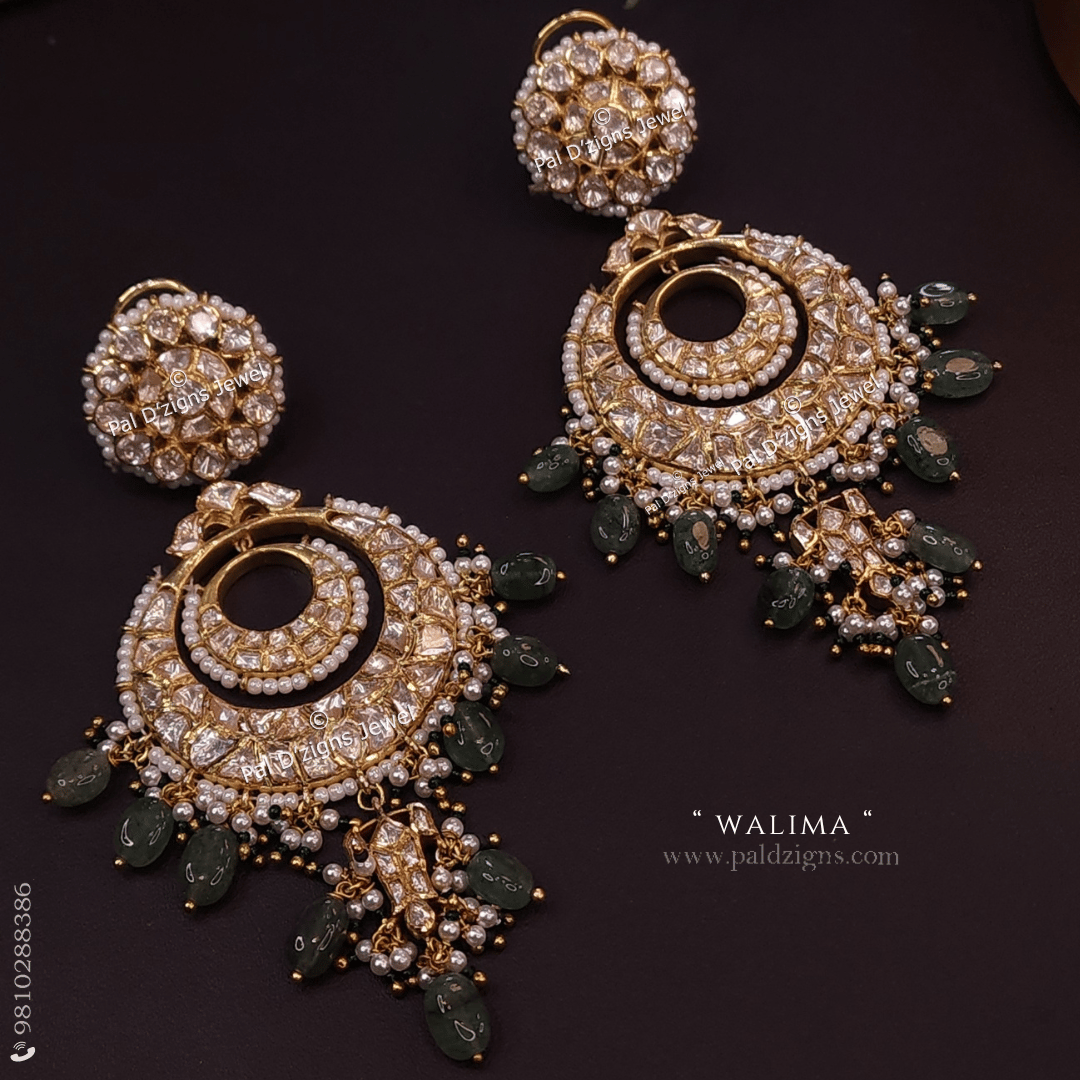 Walima Moissanite Polki Earring