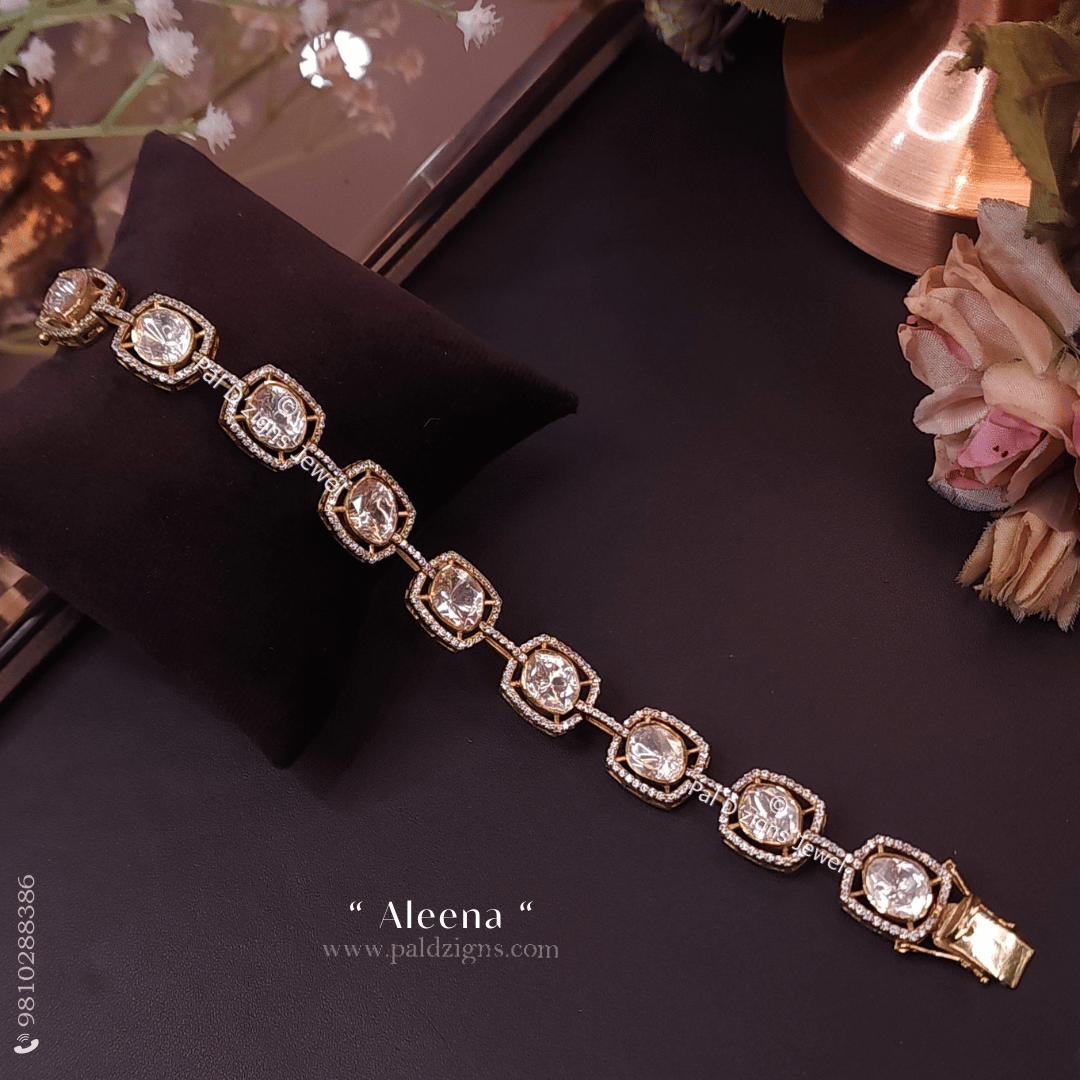 Aleena Moissanite Polki Bracelet