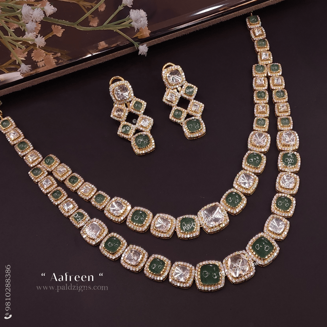 Aafreen Moissanite Polki Necklace Set