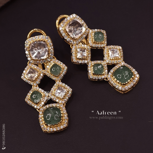 Aafreen Moissanite Polki Earings