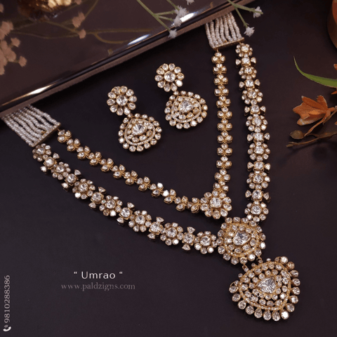 Umrao Moissanite Polki Pendant Set