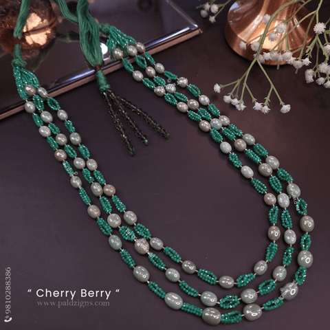 Cherry Berry Green Necklace