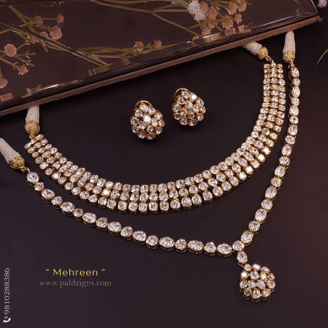 Mehreen Moissanite Polki Necklace Set