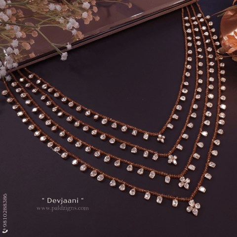 Devjaani - Moissanite Polki 4 Layer Necklace