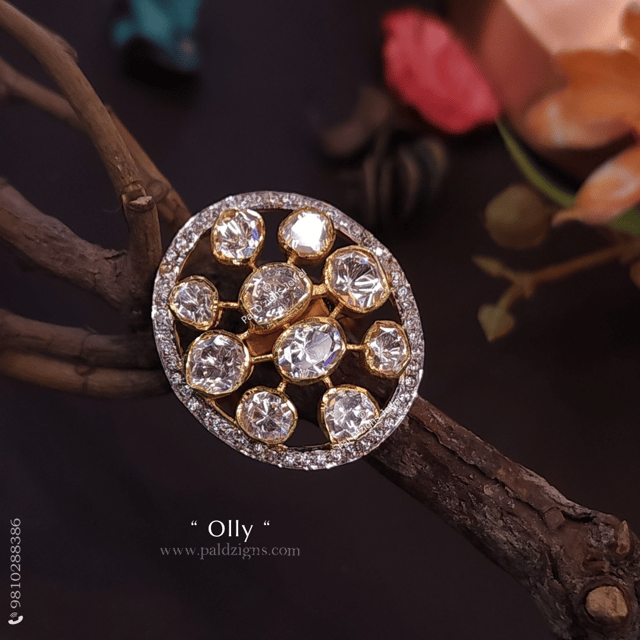 Olly Moissanite Polki Ring