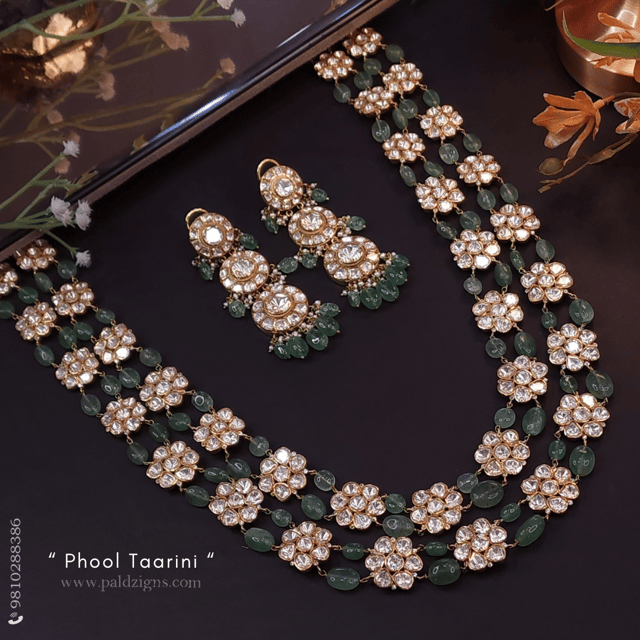 Phool Taarini Moissanite Polki Necklace Set