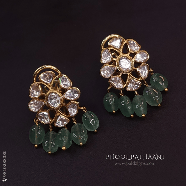 Phool Pathaani Moissanite Polki Stud