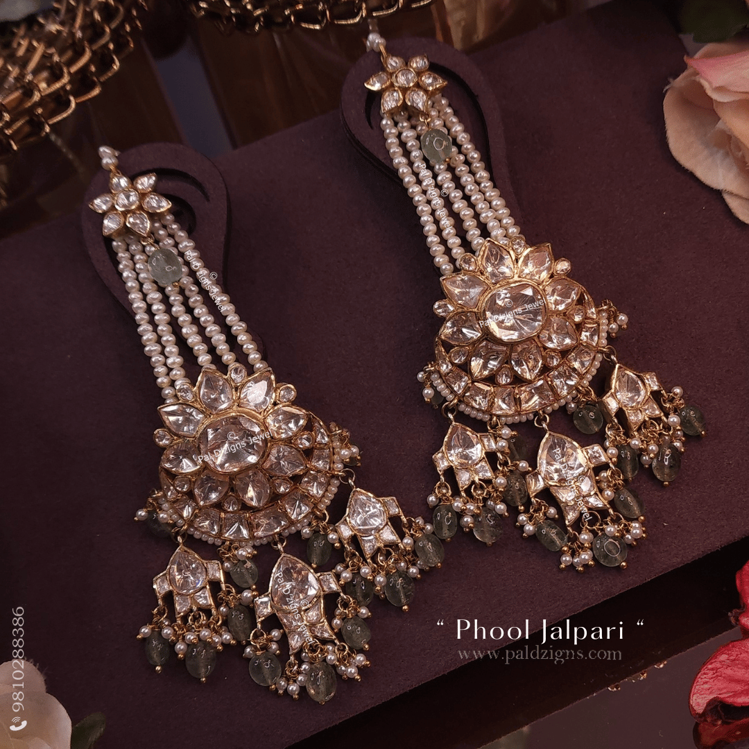 Phool Jalpari Moissanite Polki Earring