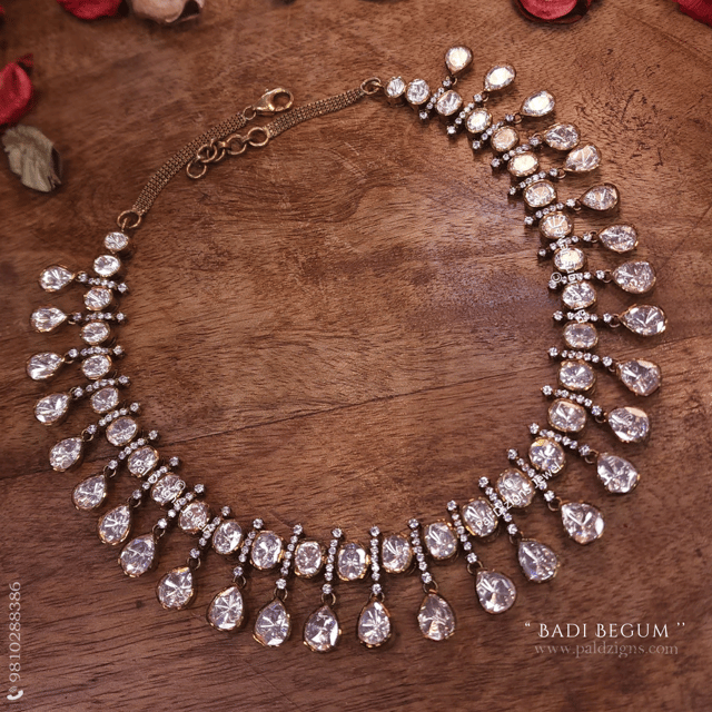 Badi Begum Ek Haar-Moissanite Polki Necklace