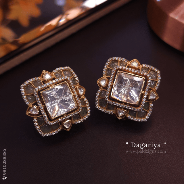 Dagariya Moissanite Polki Stud