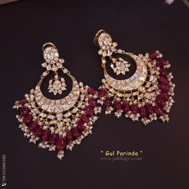 Gul Parinda Moissanite Polki Earings