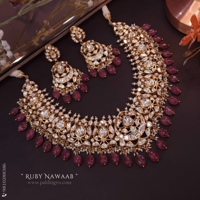 Ruby Nawaab Moissanite Polki Set