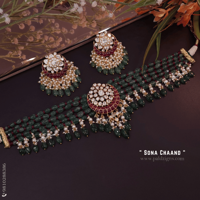 Sona Chaand Moissanite Polki Set