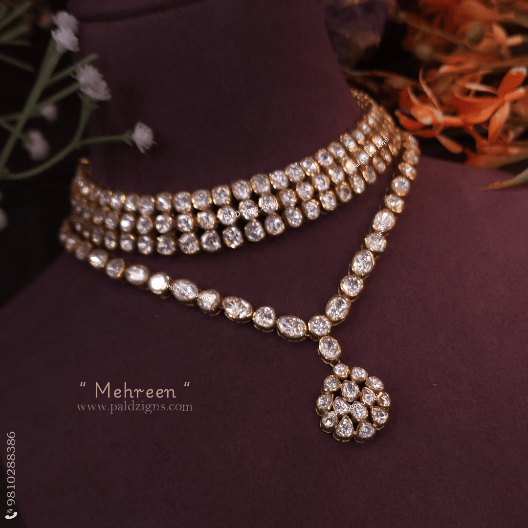 Mehreen Moissanite Polki Combo Necklace