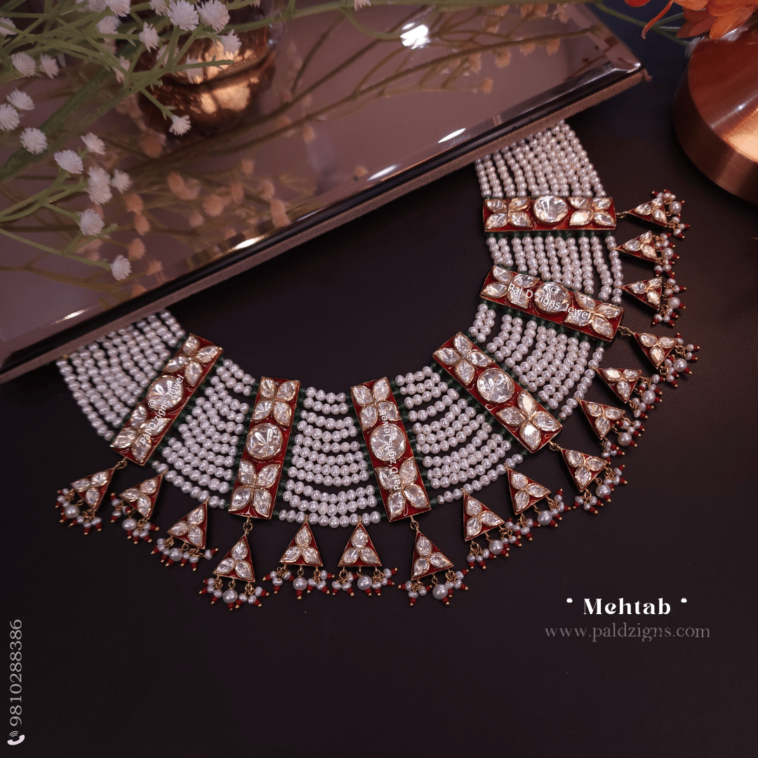 Mehtab Moissanite Polki Necklace