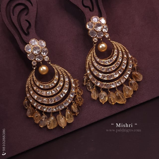 Mishri Moissanite Polki Earrings