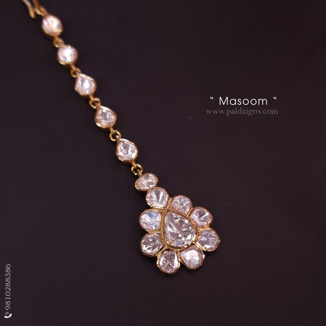 Masoom Moissanite Polki Maangtikka